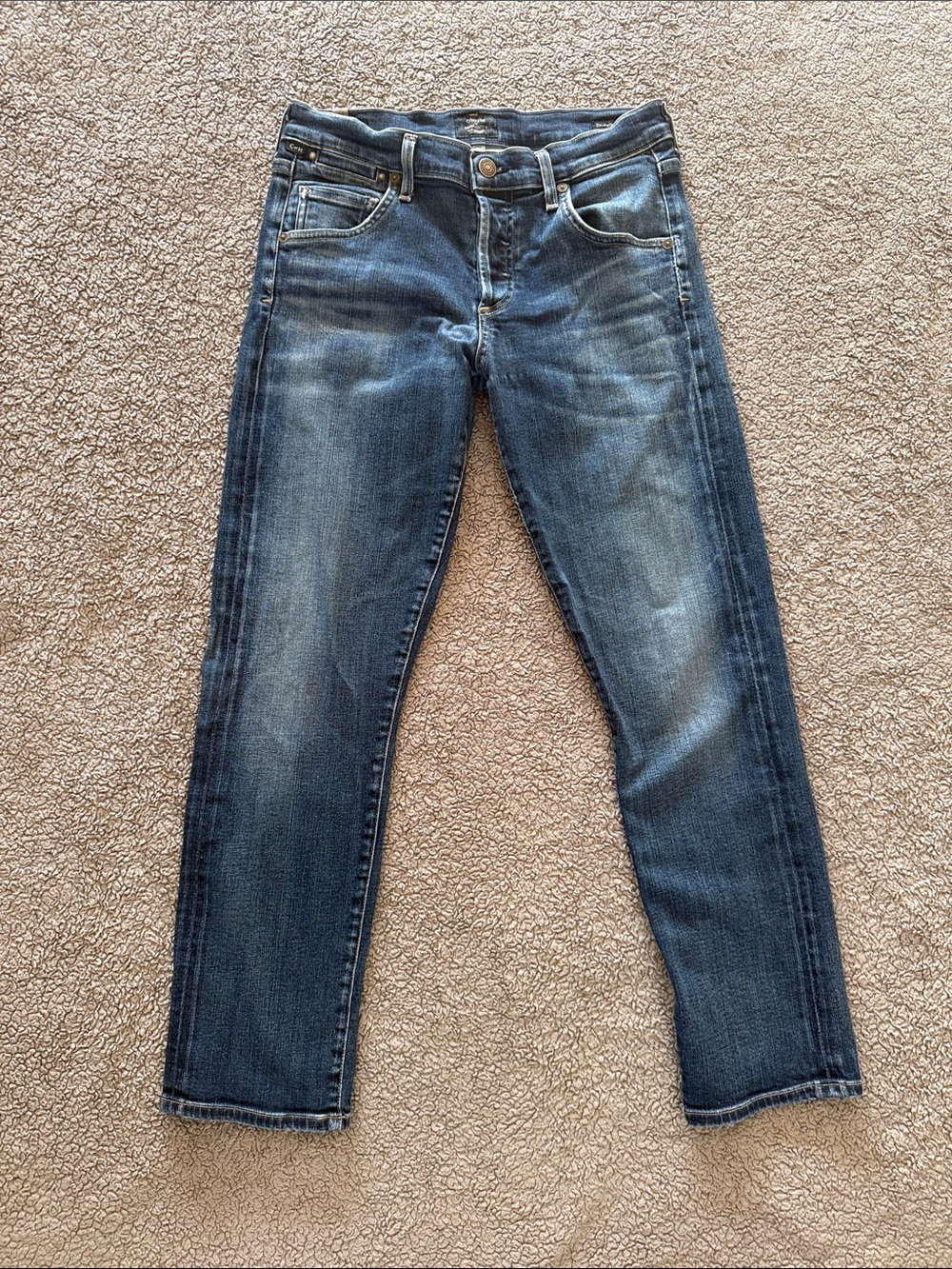 Citizens Of Humanity Faded Blue Straight Leg Jeans